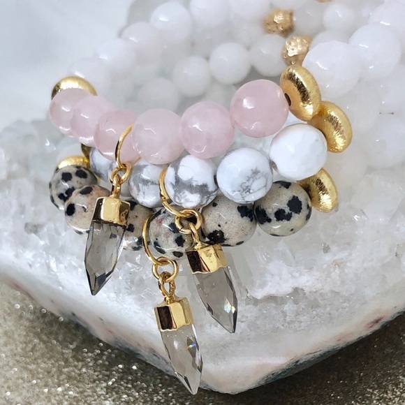 Smoky Topaz & Natural Stone Bracelet - Picture 5 of 8